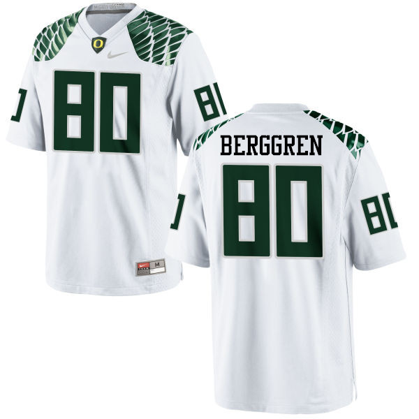 Men #80 Connor Berggren Oregon Ducks College Football Jerseys-White